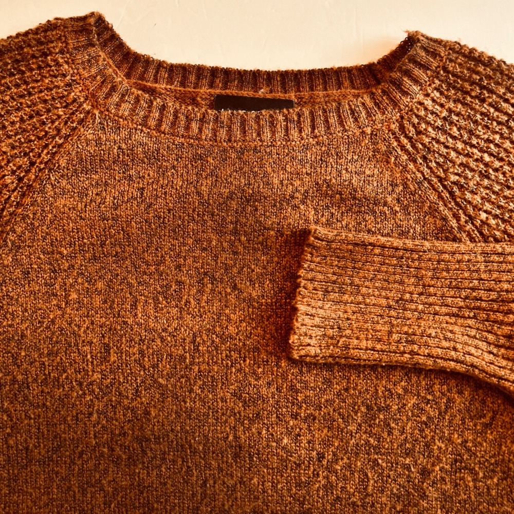 Lane Bryant Women Sweater Size 18 20 Orange Textured Knit Raglan Sleeve Casual